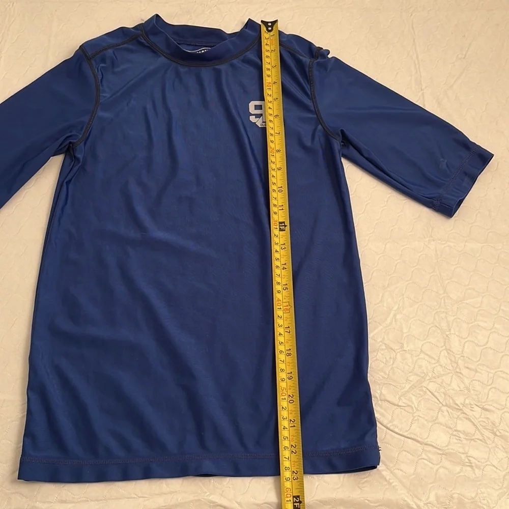Old Navy dark blue short sleeve rash guard L = 10-12